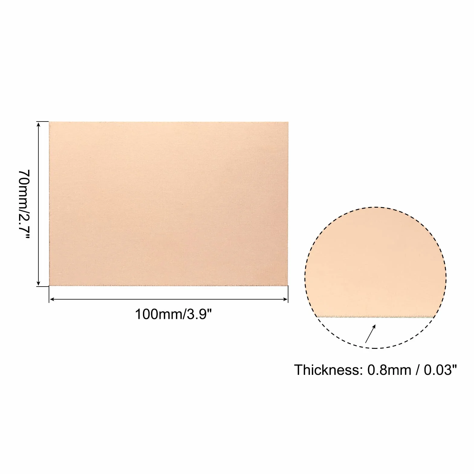 PATIKIL FR4 jednostronna miedziana okładzina, 5 szt. 100 x 70 x 0,8 mm płytka laminowana PCB
