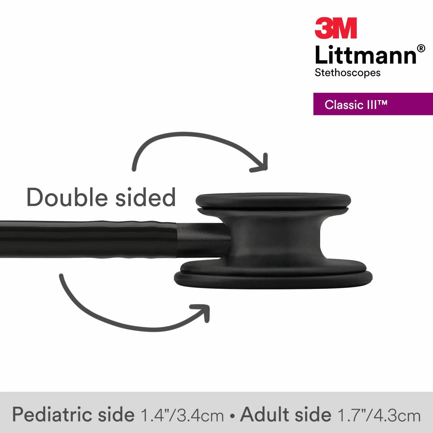 Stetoskop monitorujący 3M™ Littmann® Classic III™ z bezpłatnym grawerowaniem laserowym (czarny - czarny matowy 5803)