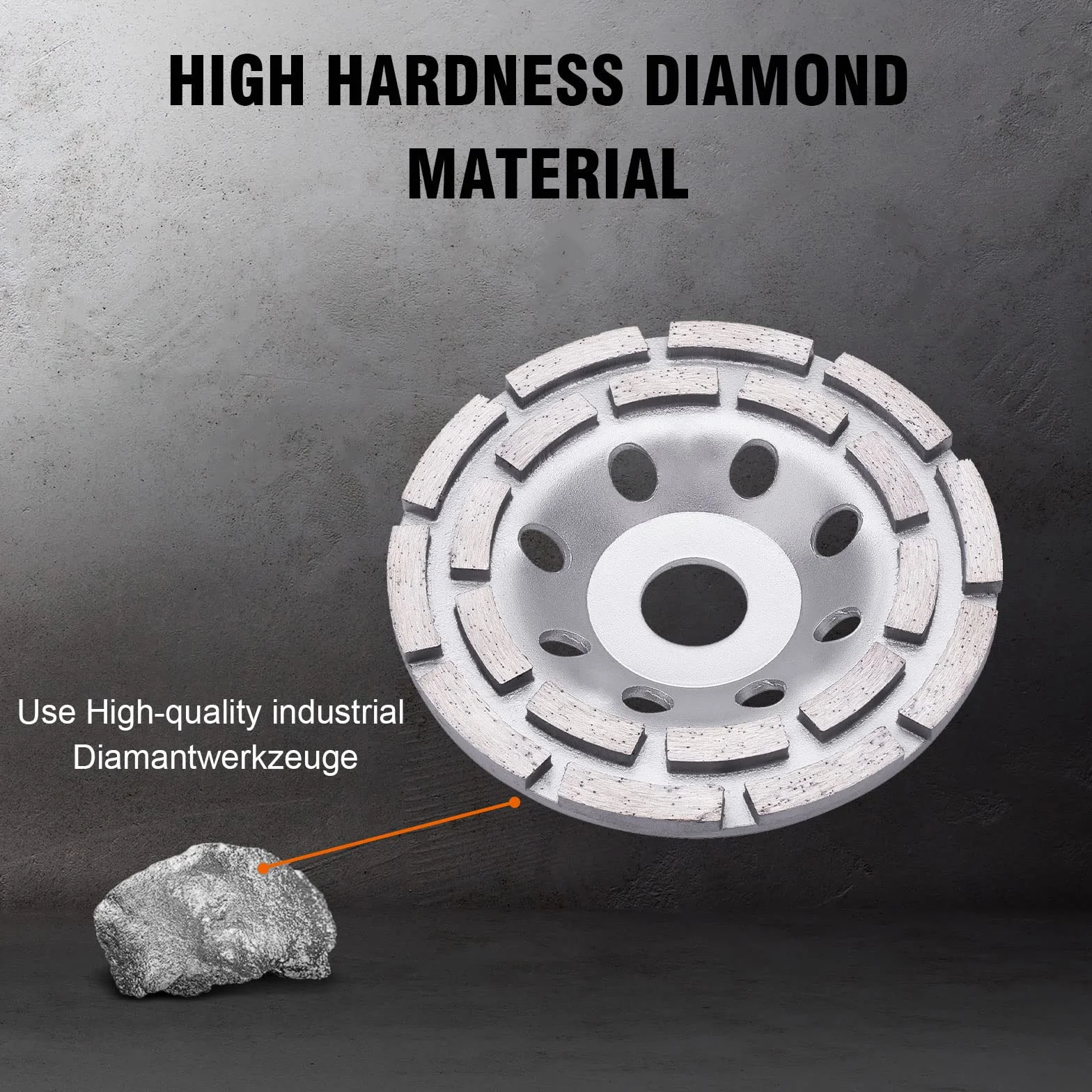 Tendak Premium diamentowa tarcza szlifierska standardowa 125 mm x 22,2 mm do betonu, gipsu, granitu, żywicy, kleju do płytek, kamienia naturalnego itp. (1 sztuka)