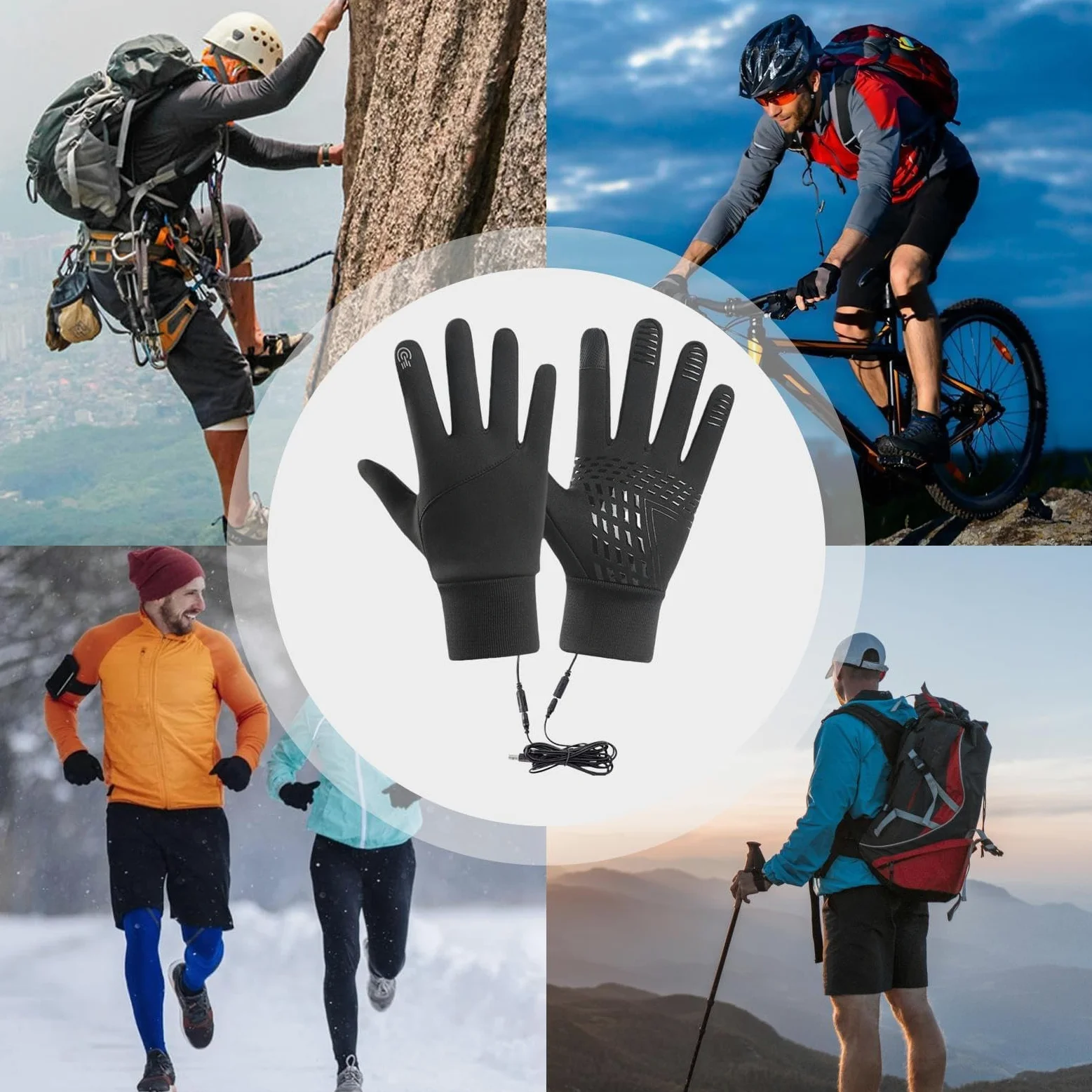 Podgrzewane rękawiczki dla kobiet – zimowe rękawice termiczne z ekranem dotykowym do jazdy na nartach, wędrówek, snowboardzie, jazdy na rowerze i aktywności na świeżym powietrzu