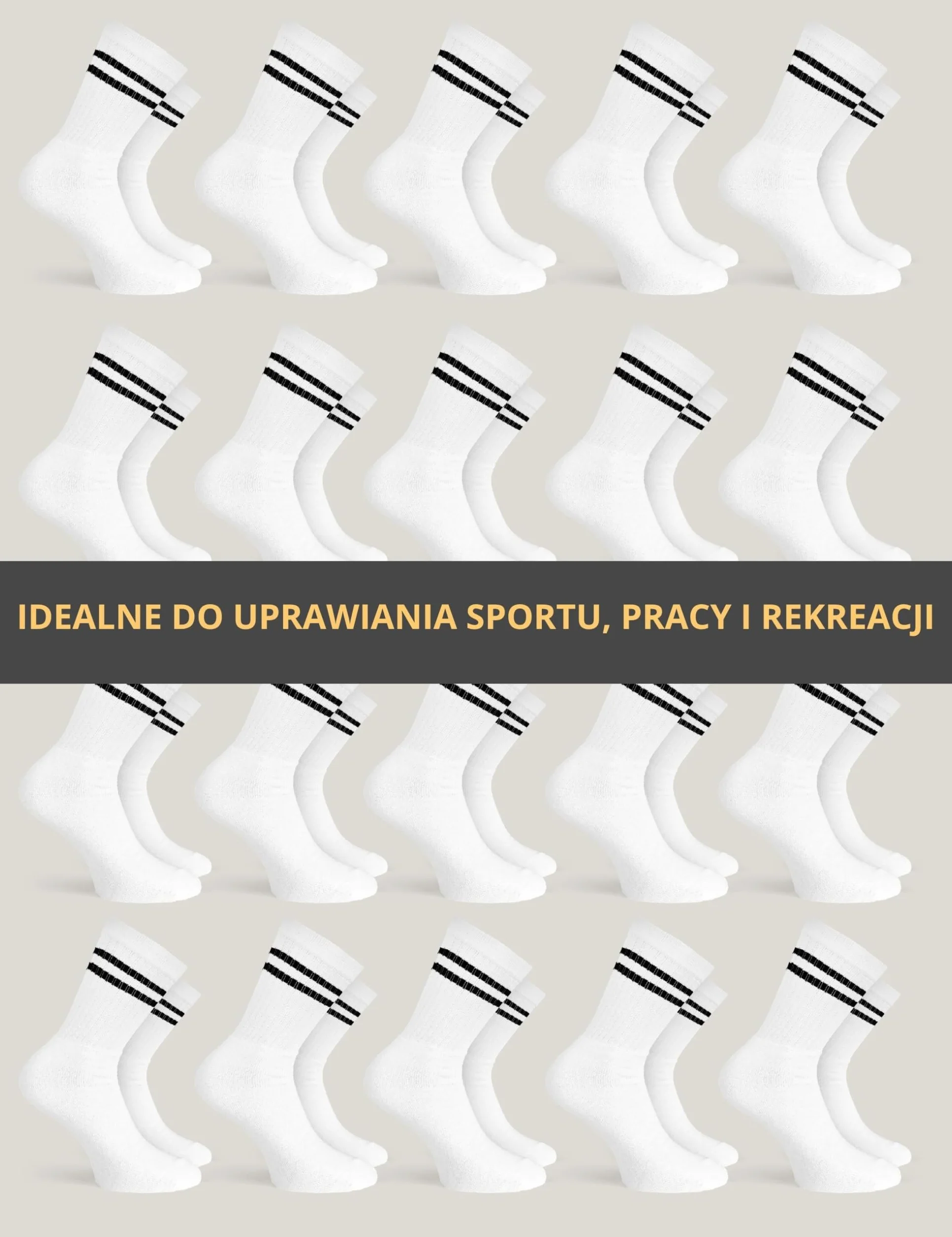 Basic Treasure Podstawowy skarb 20 par skarpet tenisowych dla mężczyzn i kobiet,bawełniane skarpety sportowe, oddychające skarpety tenisowe