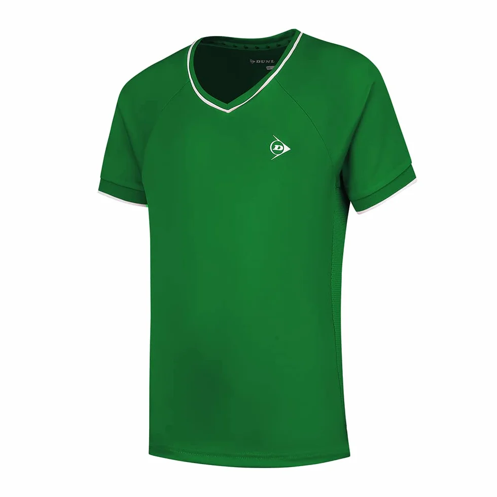 Dunlop Sports Dziewczęca Club Girls Crew Tee koszulka tenisowa, zielony/biały, 176 cm