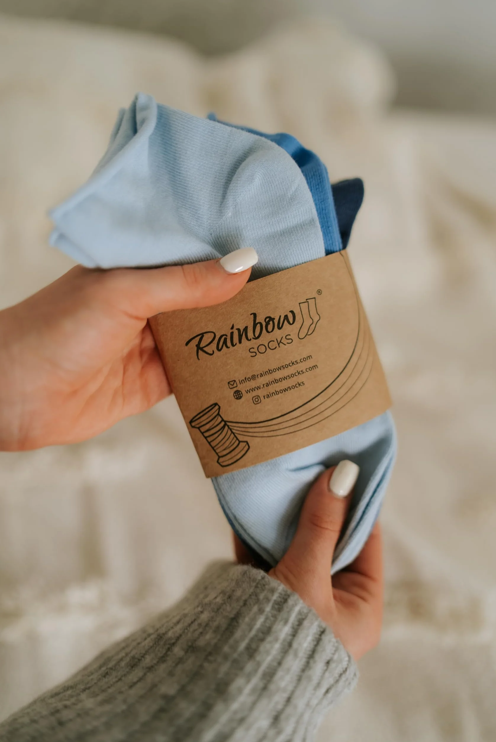 Rainbow Socks - Damskie bawełniane wygodne skarpety do kostek - beżowe, niebieskie, miętowe skarpety - 3 lub 5 par, 3 x niebieski, 36-38 EU
