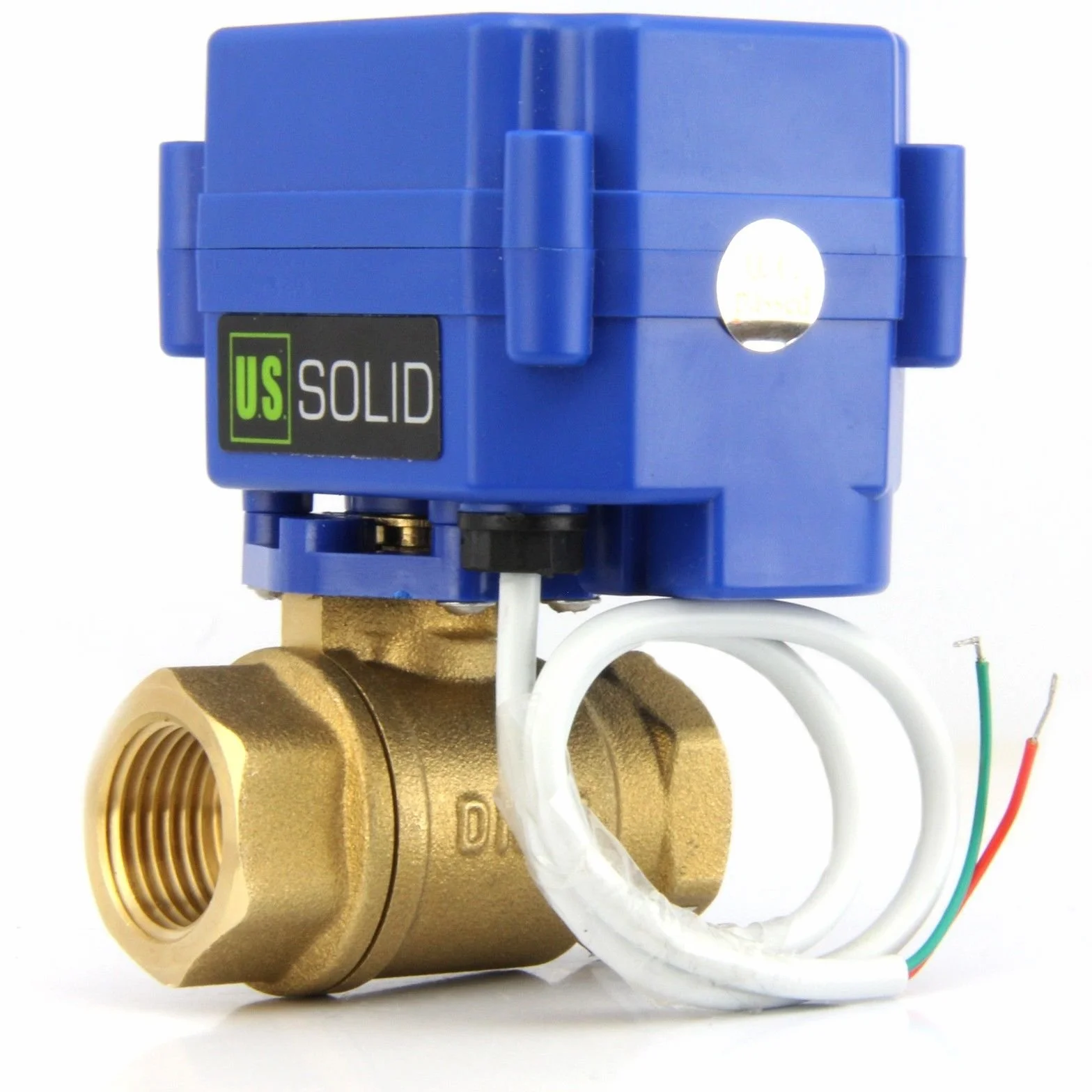 U.S. Solid 1/2" mosiężny zawór kulowy 220 V AC (85-265 V AC) DN15 elektryczny zawór kulowy z pełnym portem, 2-przewodowy automatyczny system powrotu