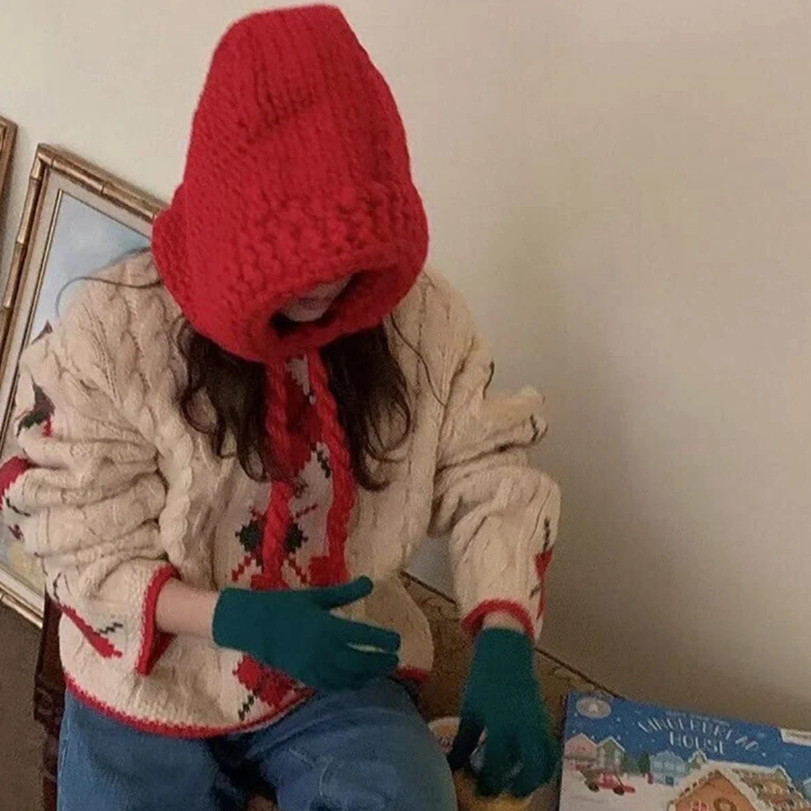 Czapka Beanie Czapka Zimowa Damska Dzianinowa Traper Wiatroszczelna Bomberka Kolarstwo Z Klapką Na Uszy (beżowa Jeden Rozmiar)