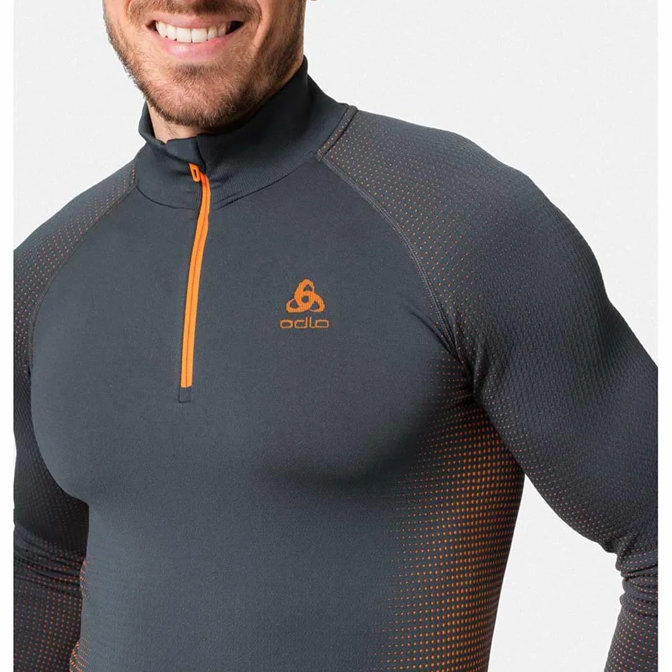 Odlo Koszulka Mężczyźni Bl Top Turtle Neck L/S Half Zip Performa