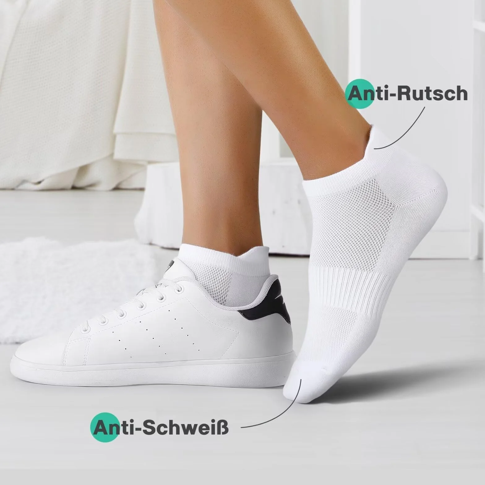 Oddychające bawełniane skarpety sportowe 10 par do sneakersów