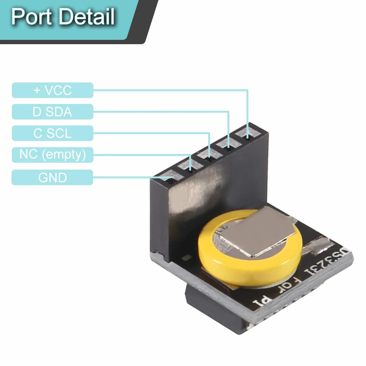 4 sztuki DS3231 zegar czasu rzeczywistego, moduł RTC, zegar z modułem pamięci baterii 3,3 V/5 V, dział do Raspberry Pi do tablicy Arduino, do majsterkowania, testów, z 20-biegunowym kablem