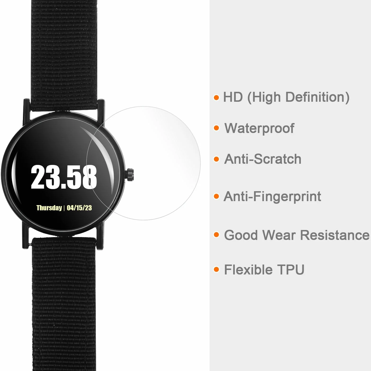 QUARKZMAN 2 sztuki folii ochronnych na wyświetlacz 41 mm HD High Definition, odporne na zarysowania, wodoodporne, ultra cienkie, TPU, uniwersalna folia ochronna na ekran smartwatcha, ze ściereczką,