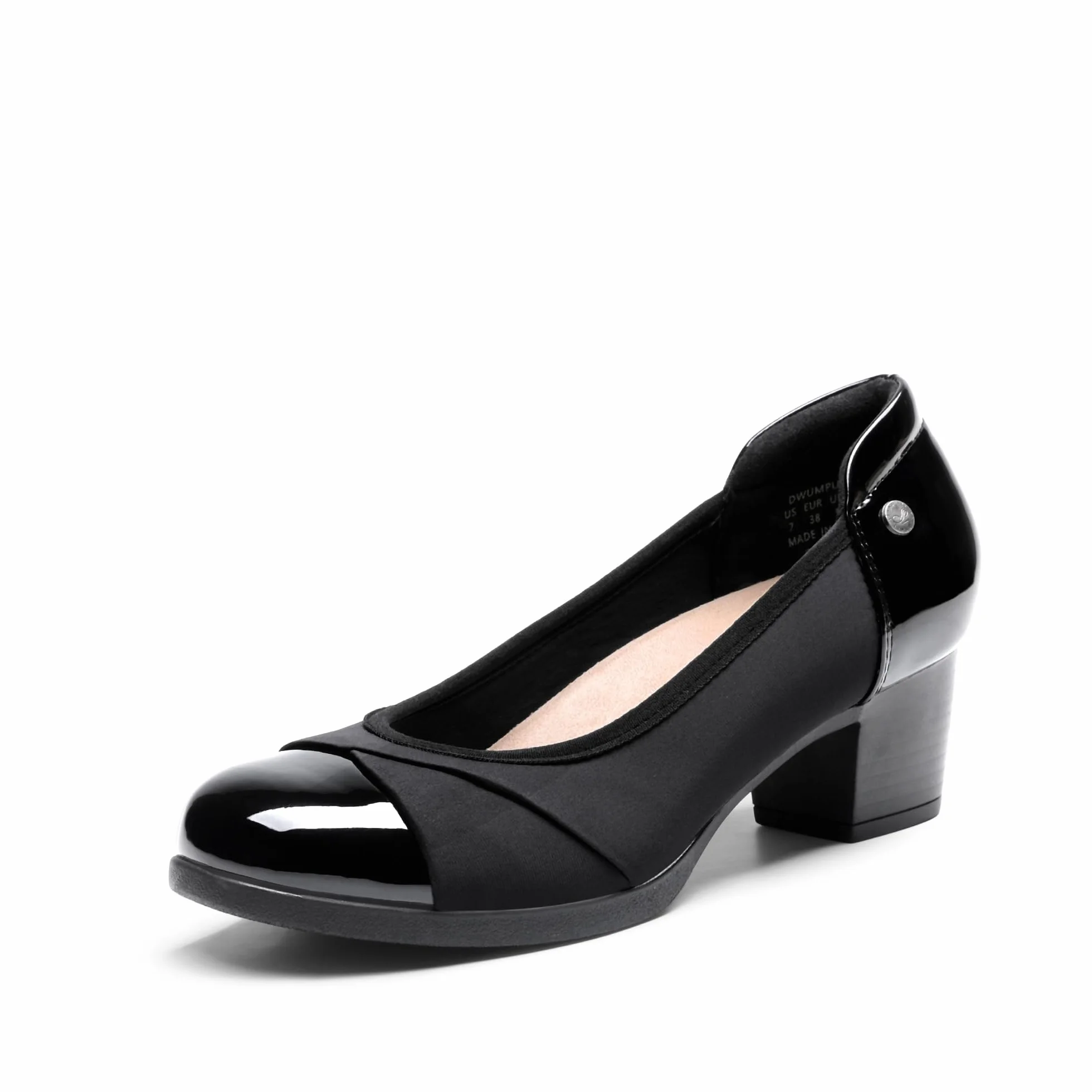 DREAM PAIRS Damskie czółenka niskie grube bloki zamknięte palce buty robocze wygodne obcasy okrągły nosek sukienka