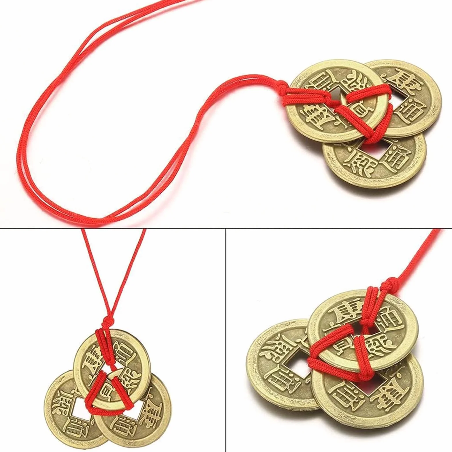 50 sztuk monet na szczęście I-Ching dla zdrowia i dobrobytu, chińskie monety Feng Shui, 2 cm, brąz, moneta wisząca