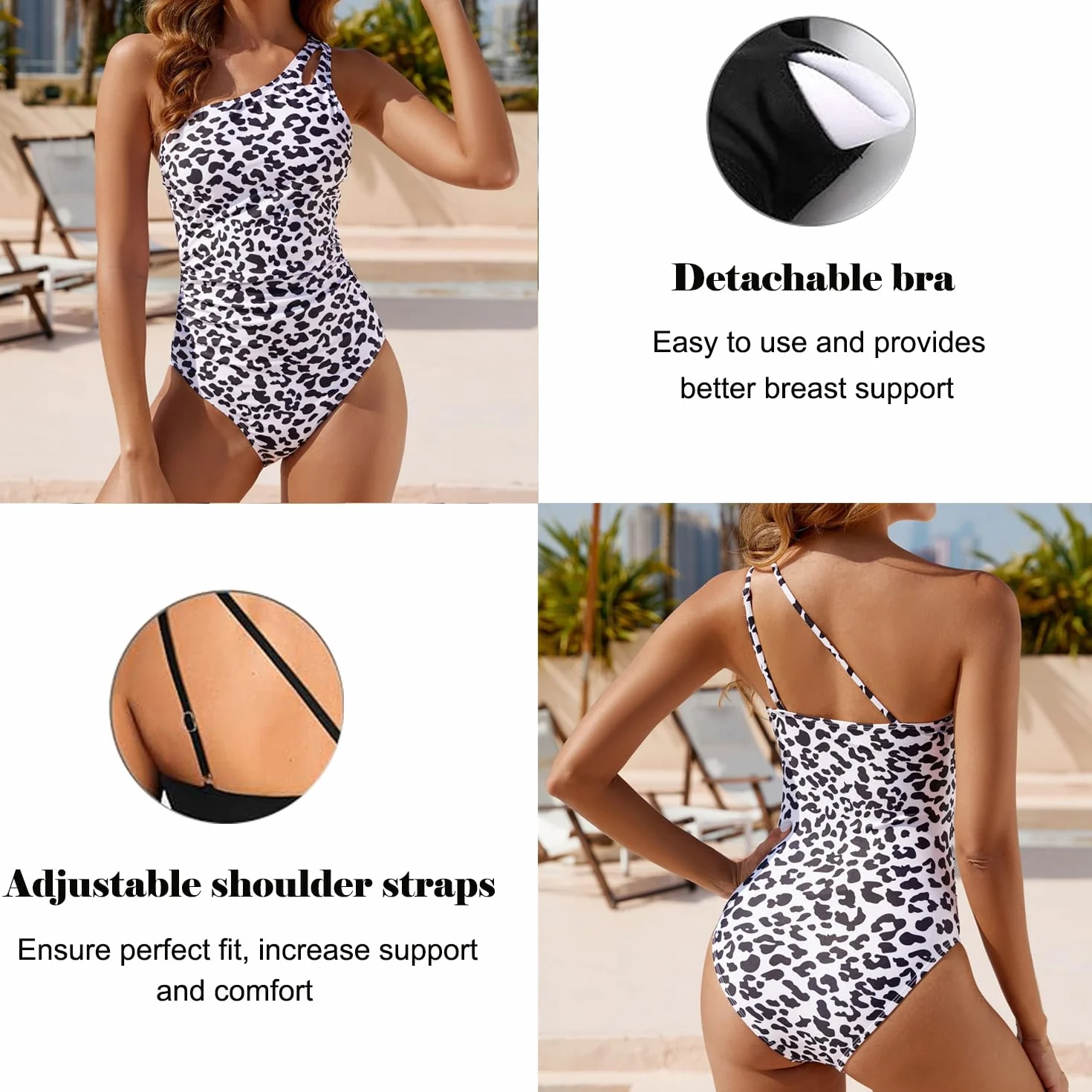 USUN Damski jednoczęściowy strój kąpielowy z dekoltem w szpic, eleganckie stroje kąpielowe z falbanami push-up, strój kąpielowy Monokini Kontrola brzucha vintage seksowny wysoki stan strój kąpielowy z
