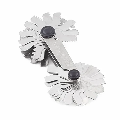 Yosoo Health Gear Manometr gwintu, miernik gwintu ze stali nierdzewnej, miernik śrub z 52 ostrzami Centrum Gage 55° i 60° (metryczny + imperialny)