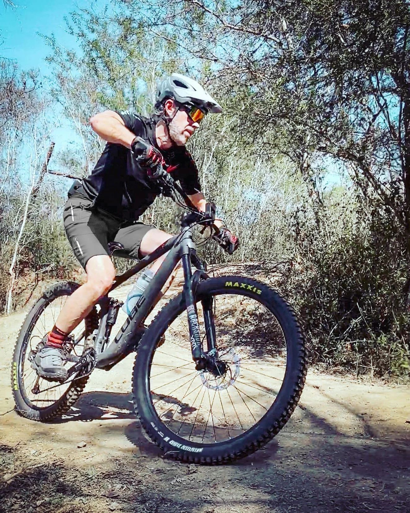 Logas spodnie rowerowe MTB męskie oddychające 6 kieszeni szary M