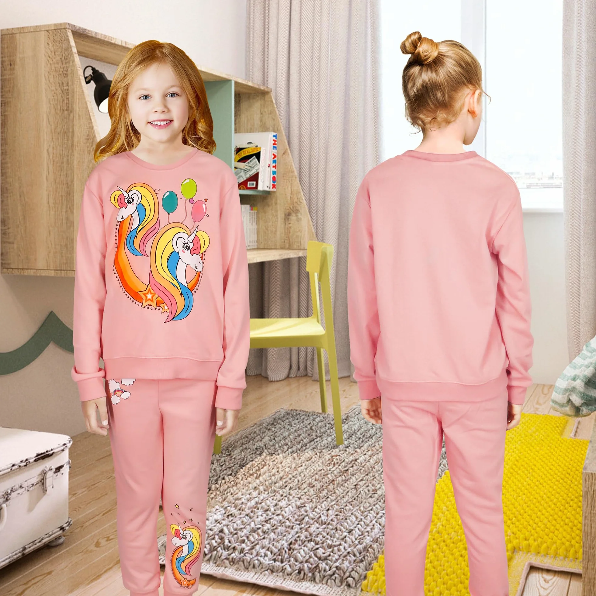 JinBei Chłopięce dziewczęta dresy dziecięce sweter zestaw odzież sportowa pulower bluza top i spodnie stroje zestawy odzieży z długim rękawem Boże Narodzenie szkoła jogging bawełniany kombinezon unisex wiek 2, 3, 4, 5, 6, 7