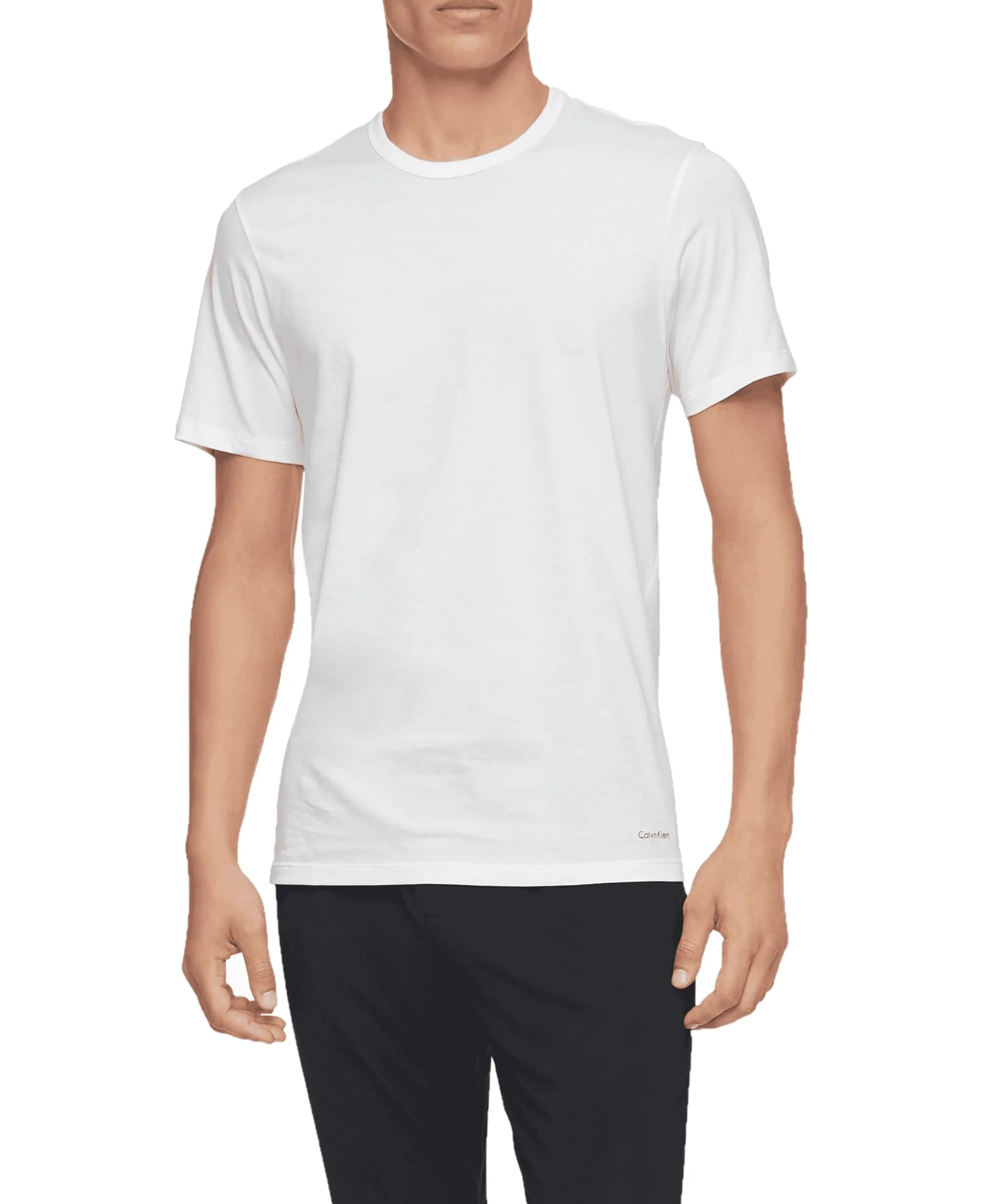 Calvin Klein Męskie podkoszulki bawełniane klasyki 3-pak slim fit koszulka z okrągłym dekoltem