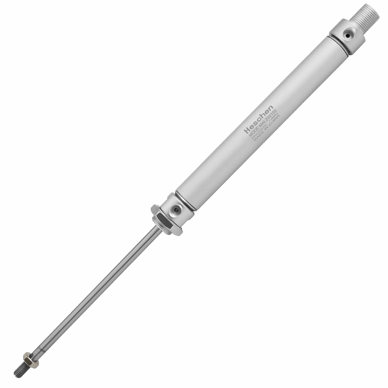 Heschen Pneumatyczny wąski cylinder pneumatyczny MAL 20-150 PT1/8 Port 20 mm otwór 150 mm skok dwustronnego działania