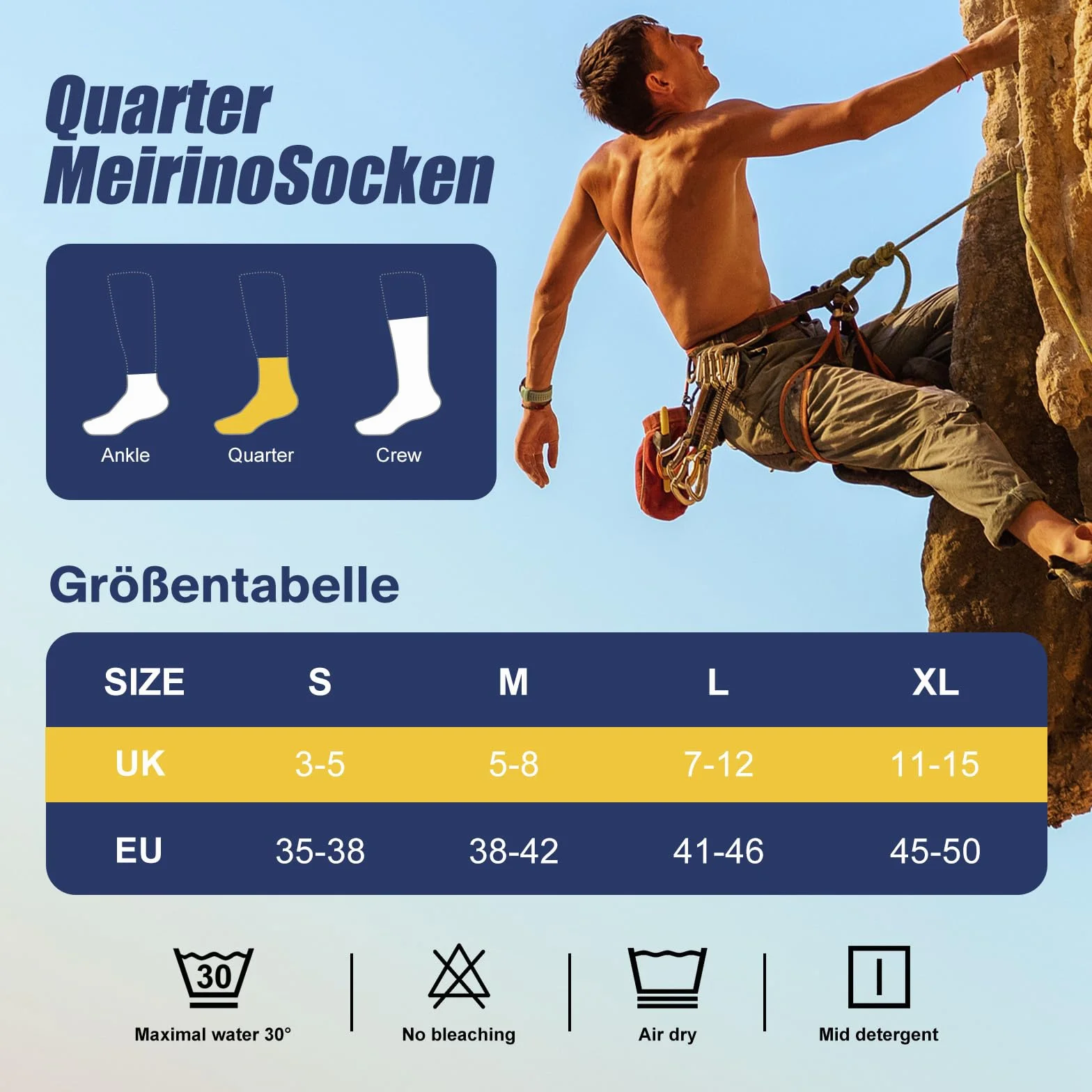 Niofind Skarpety trekkingowe z merynosów, damskie i męskie, oddychające skarpety do sneakersów, wełniane, wyściełane, krótkie skarpety sportowe, na co dzień, do uprawiania sportu, na zewnątrz, 6 par
