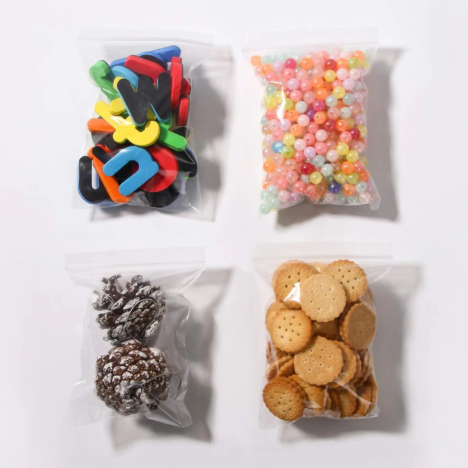 600 sztuk worków strunowych, 4 × 6 cm, małe torebki z zamkiem błyskawicznym, plastikowe woreczki z tworzywa sztucznego, wielokrotnego zamykania, przezroczyste torebki plastikowe z możliwością