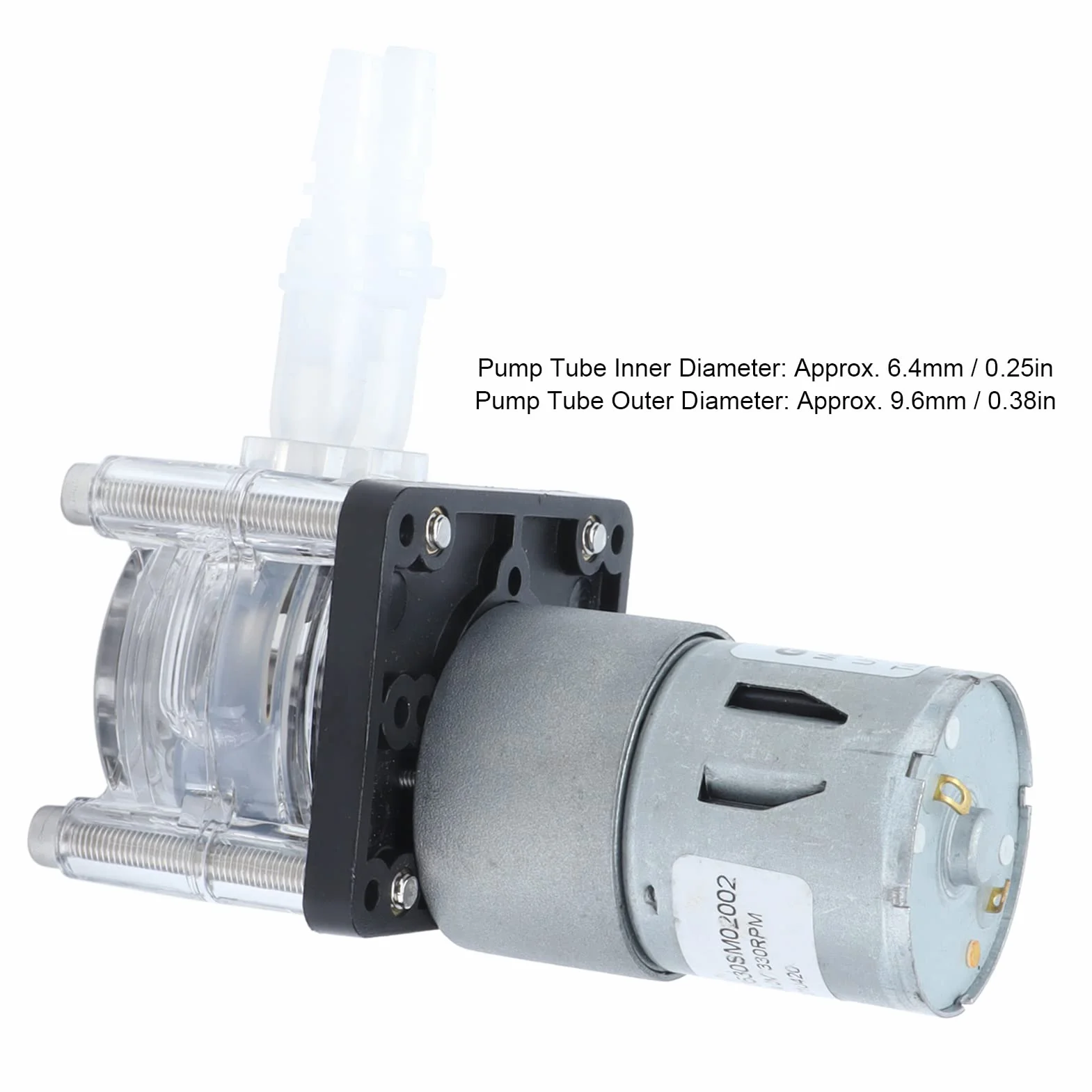 Pompa perystaltyczna, 12V/24V DC 500ml/min DIY Pompa dozująca ciecz, Mała perystaltyczna pompa cieczy z silnikiem z przekładnią szczotkową DC do laboratorium analitycznego(12V)