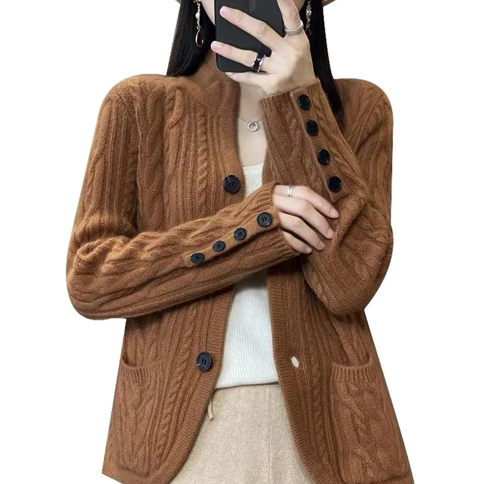 Damskie swetry z dzianiny sweter patchworkowy oversize dzianina damski sweter odzież