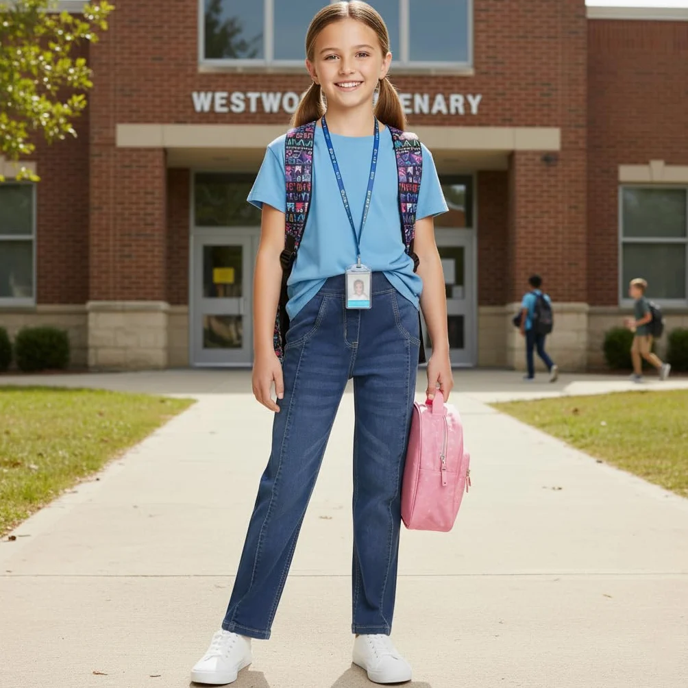 A2Z 4 Kids Dziewczynki Krój Prosty Elastyczny Bootcut Jeansy Szerokie Nogawki Szeroki Elastyczny Pas Bootcut Spodnie Denim Elastyczne Proste Wygodne Jeansy Szerokie Prezent Dla Dzieci 5–14 Lat