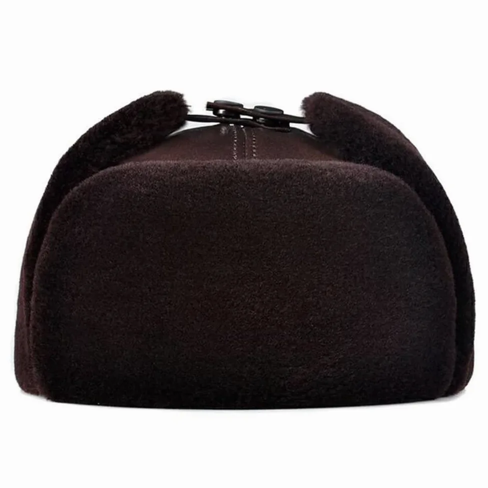Czapka zimowa męska ciepła czapka z nausznikami czapka rosyjska dla taty dziadka gospodarstwa domowego, brązowa-XXL,Brown-XXL