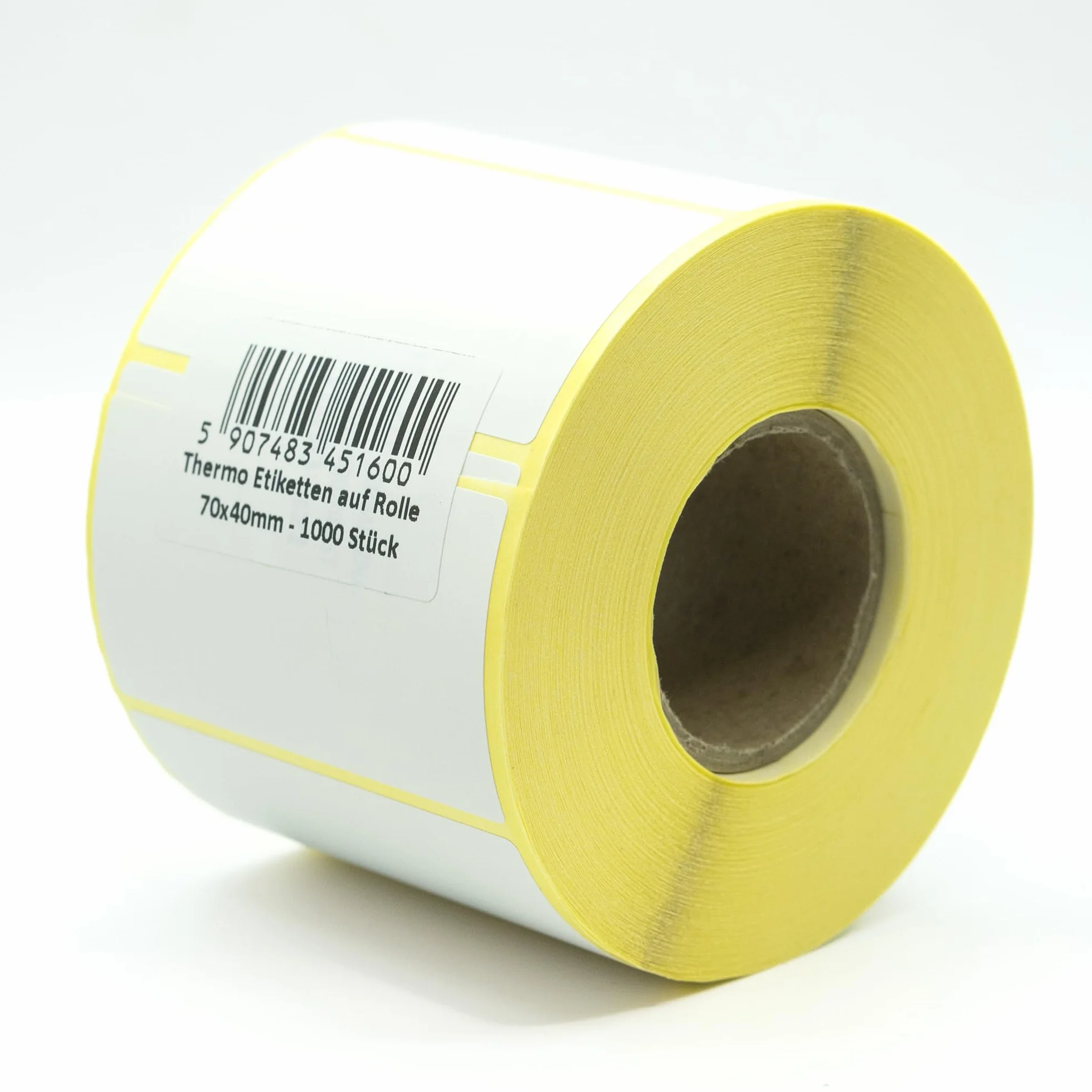 białe etykiety termiczne na rolce, 70 x 40 mm, 1000 sztuk – trwale przylegające, do kodów kreskowych, białe etykiety samoprzylepne do opisywania, etykiety termiczne