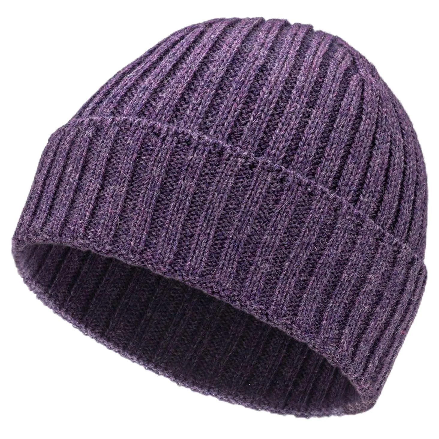 HANSA-FARM miękka damska i męska czapka w 100% z wełny alpaki, w ponad 14 kolorach - wysokiej jakości zimowa czapka z dzianiny / czapka wełniana Beanie, Mittel Lila heather - HF216, jeden rozmiar