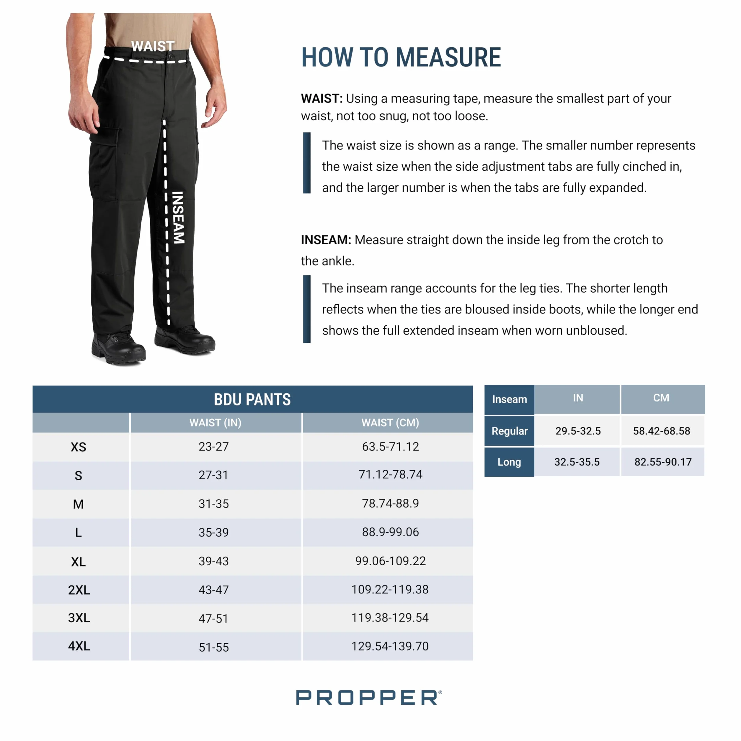 Propper Męskie spodnie F5201-Bdu, Czarny, S kr�tki