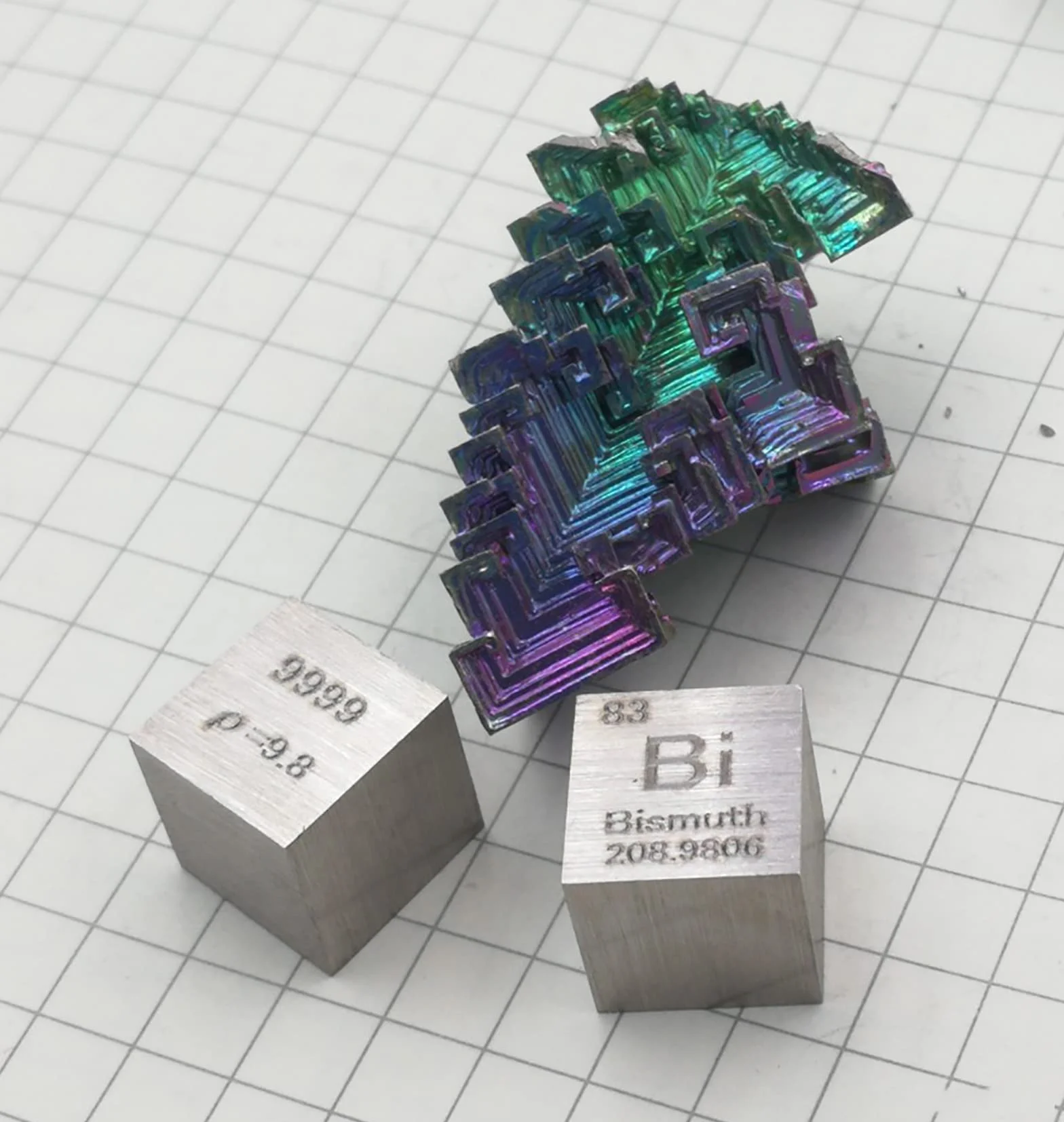 Metal Elements Cubes-Periodic Table-10mm Pure Metal Element Cubes - Laser Engraved High Density Cube Set for a Periodic Table of Elements Collection And Teachingstration(Bismuth)