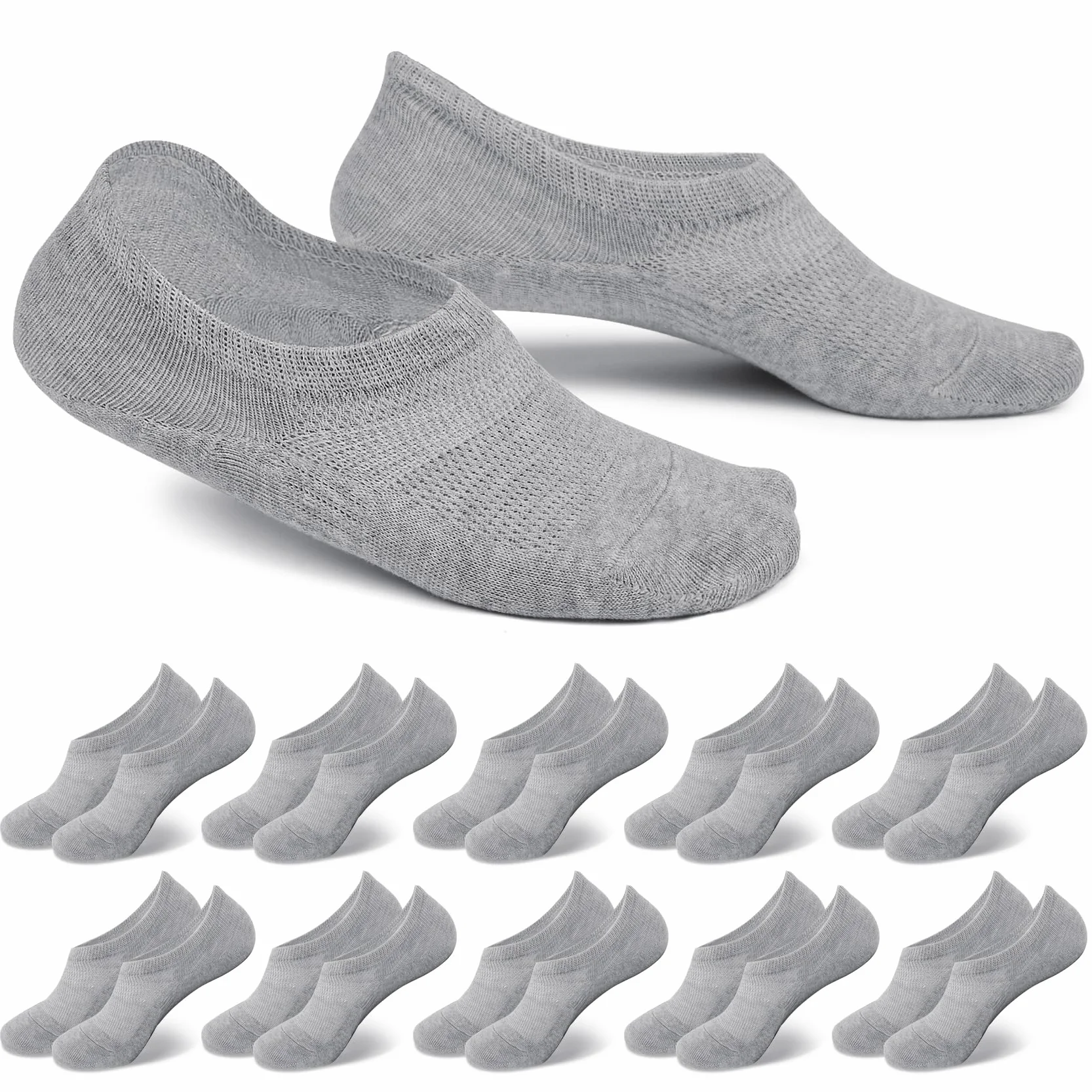 10 par skarpet typu sneaker, niewidoczne, dla kobiet i mężczyzn, krótkie, bawełniane, antypoślizgowe, oddychające