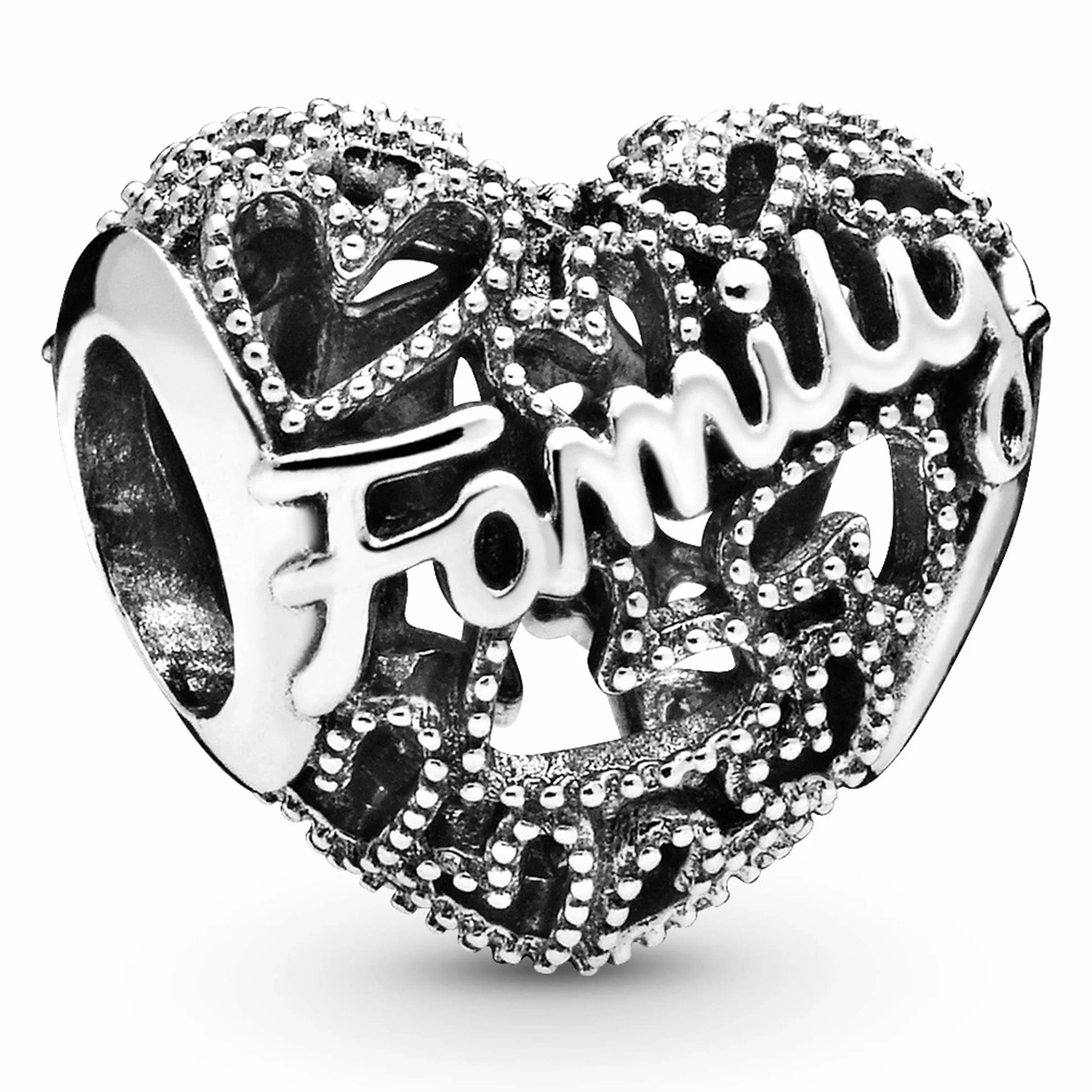 Pandora zawieszka rodzinna Herz srebro wysokiej próby 8,6 x 10,8 x 11,5 mm (T/H/B)