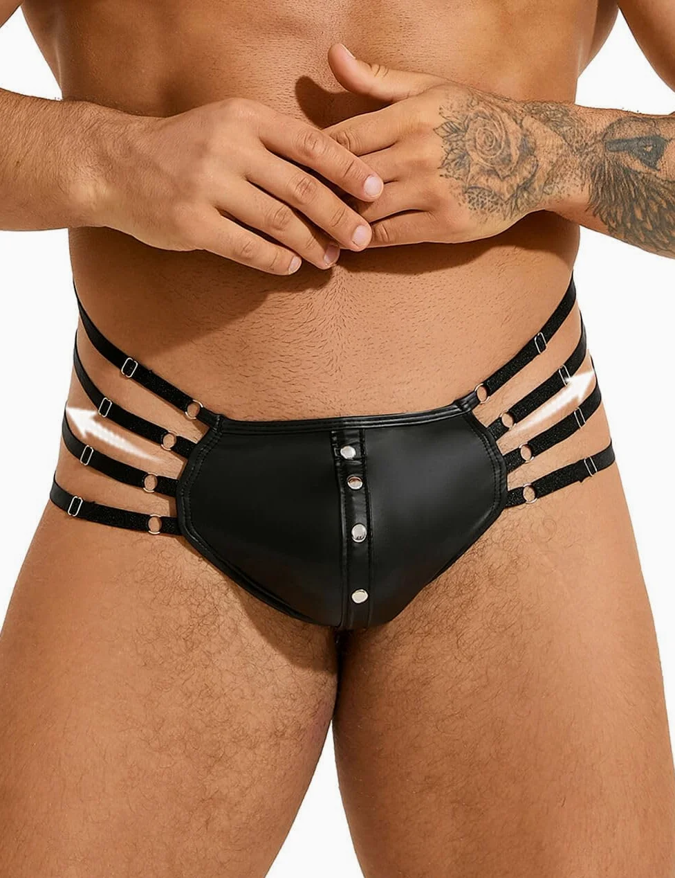 ohyeahlady Tanga För Män Hot I Plusstorlek Syntetiskt Läder String Manliga Stringtrosor Sexig g Sträng Jockstrap Sexy Men Herrkalsonger Underkläder Herrtrosor Briefs Herr Underbyxor