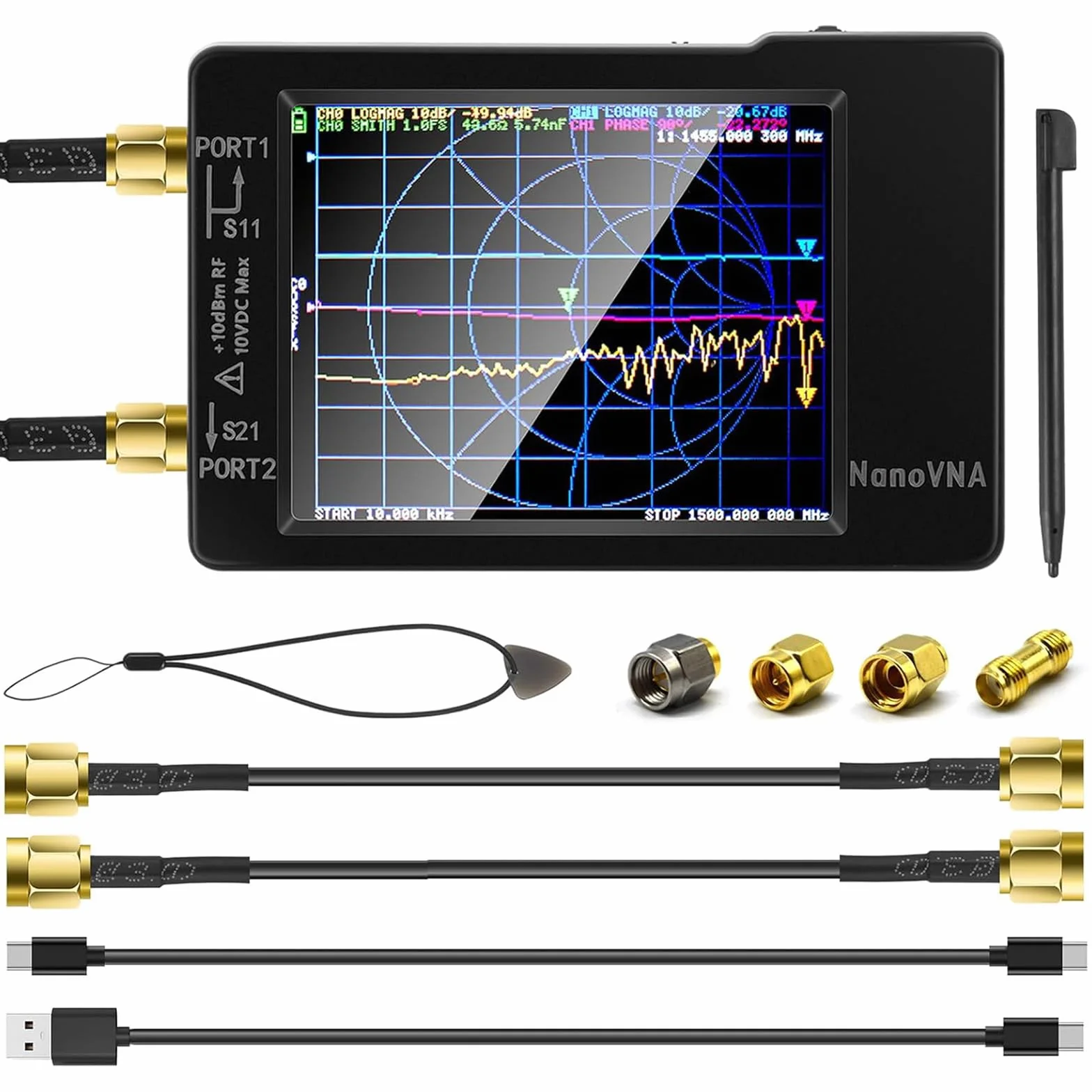 [Zaktualizowano] Analizator sieci wektorowej AURSINC NanoVNA-H 10 kHz -1,5 GHz Najnowsza wersja HW 3,6 MF HF VHF UHF Analizator anteny do pomiaru parametrów S, napięcia, stosunku fali stojącej, fazy