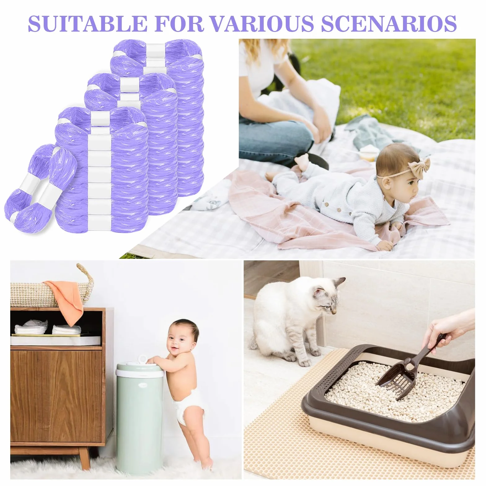 GIBOHOM 22 sztuki pojemników na pieluchy, pojemniki na pieluchy, folia uzupełniająca, bezzapachowe, zagęszczone, pojemniki na pieluchy, kompatybilne z Tommee Tippee, Angelcare, LitterLocker, Spross