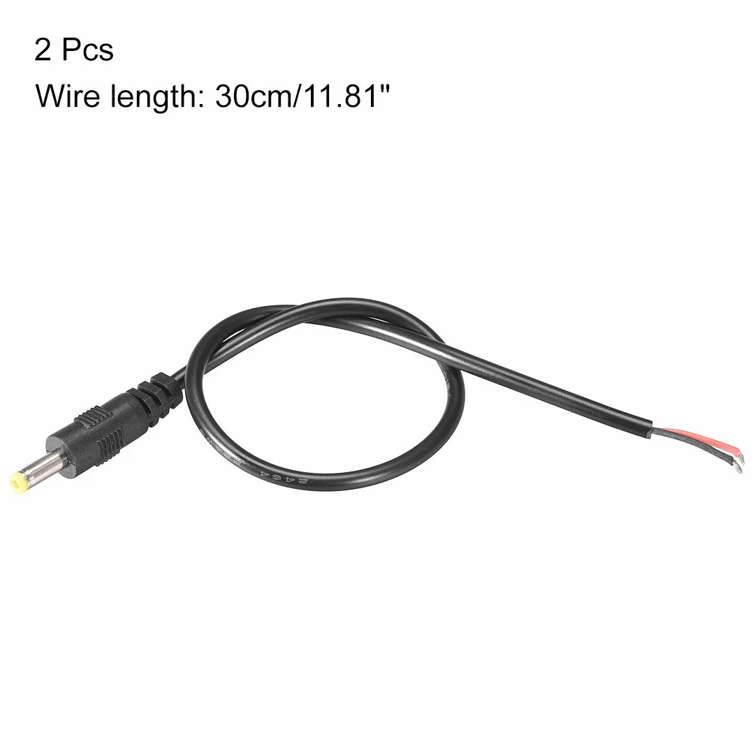 sourcing map 2 szt. prąd stały 4,0 mm x 1,7 mm 3 A 30 cm złącze złącze pigtail