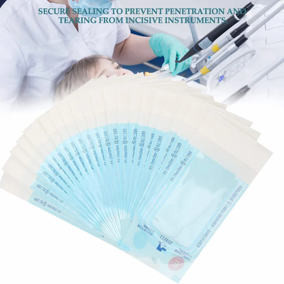 200 sztuk samouszczelniających worków do sterylizacji, jednorazowe worki do sterylizacji dentystycznej, na narzędzia dentystyczne, opakowania kosmetyczne, szpitale, 57 x 130 mm