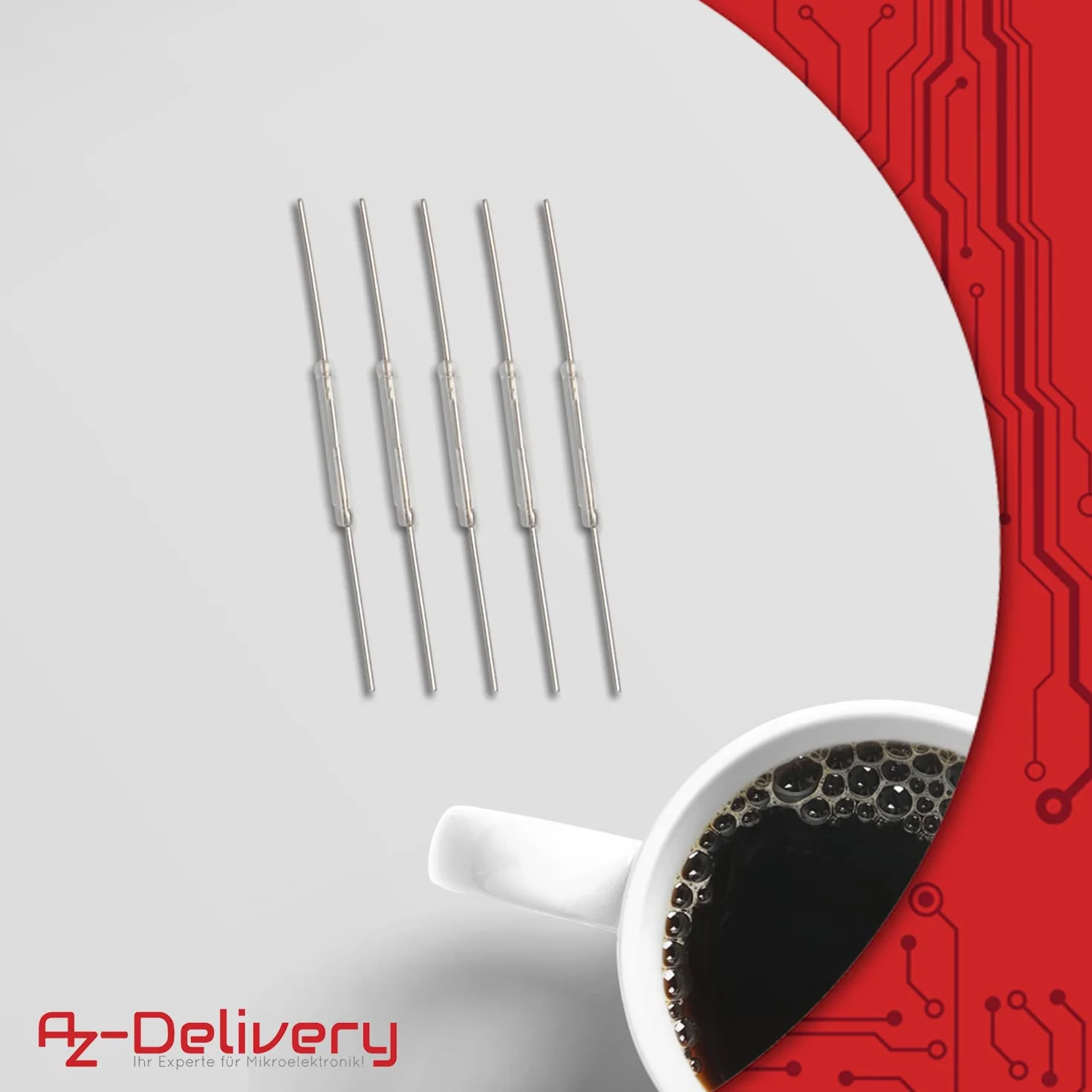 AZ Delivery 10 sztuk N/O Reed przełącznik magnetyczny 2 x 14 mm zamykacz magnetyczny indukcyjny przełącznik do Arduino