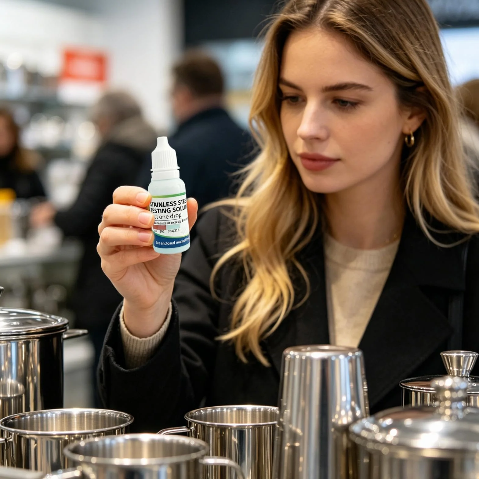 Stainless Steel Tester Identification Solution 15ml Portable Rapid Test Liquid for Kitchen Metal