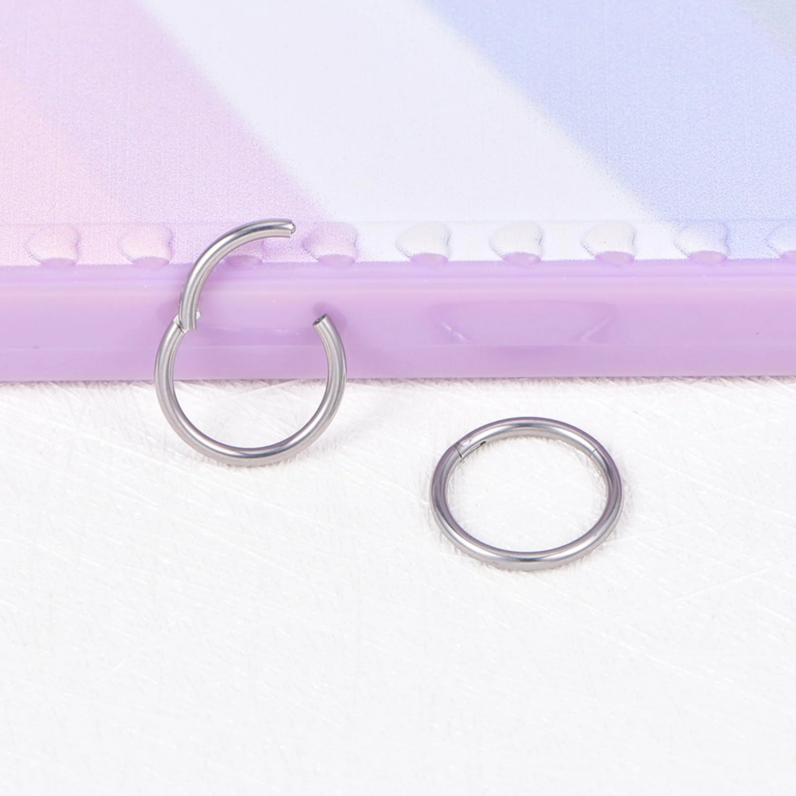 AceFun 2 sztuki kolczyków do nosa 20 g, 7 mm, stal nierdzewna, septum, biżuteria do przegrody nosowej, kolczyk segmentowy, kolczyk do ciała, kolczyk do nosa, obręcz do ust, kolczyk typu helix,