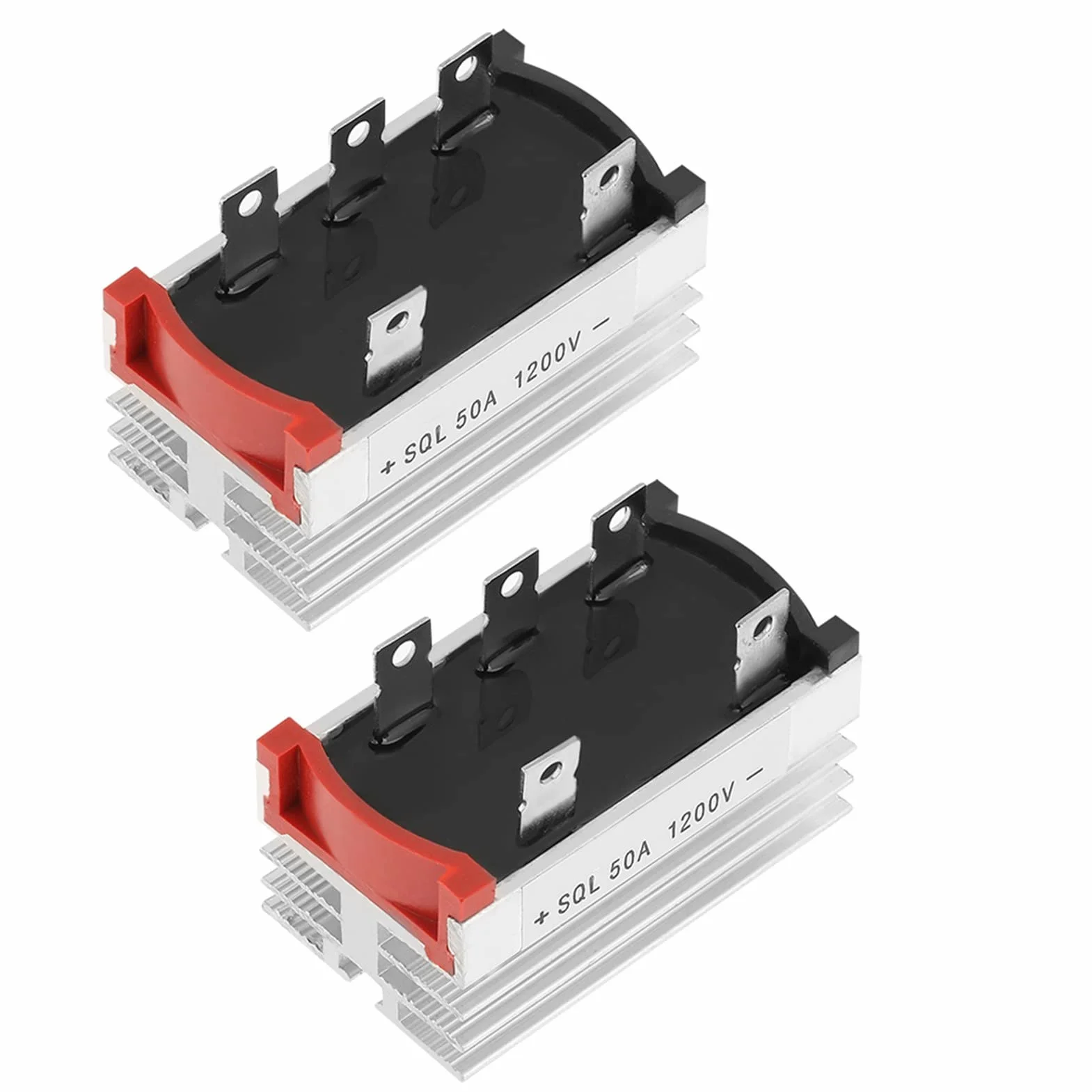 Zestaw 2 Trójfazowych Mostków Prostowniczych 50A 1200V Wysokowydajna Dioda Prostownicza Mostkowa Z Aluminiowym Radiatorem
