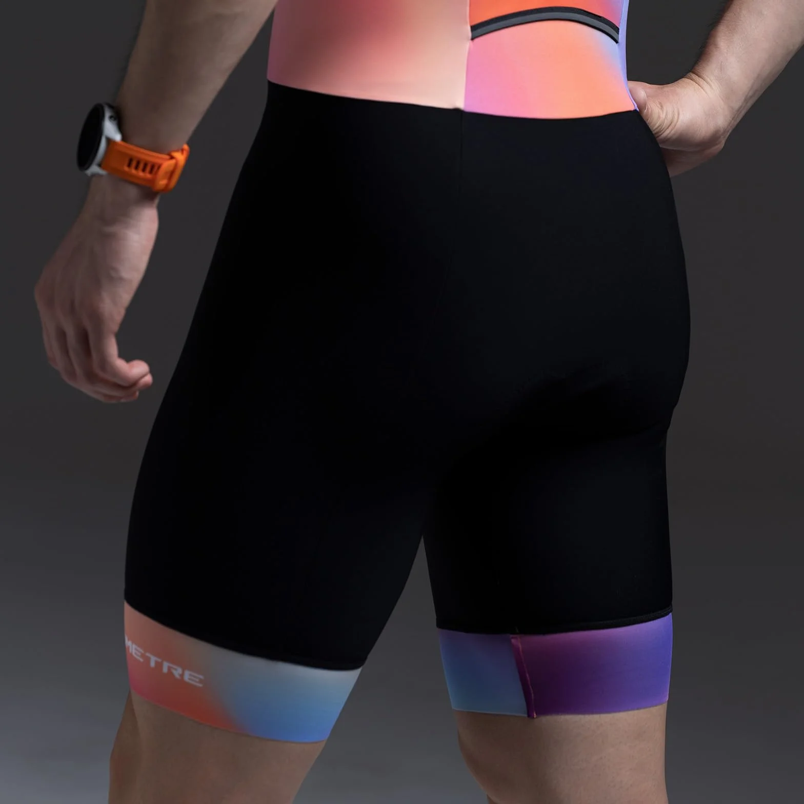 MY KILOMETRE Męski Kombinezon Triathlonowy z Krótkim Rękawem – Jednoczęściowy Trisuit Oddychający i Szybkoschnący z Tylną Kieszenią