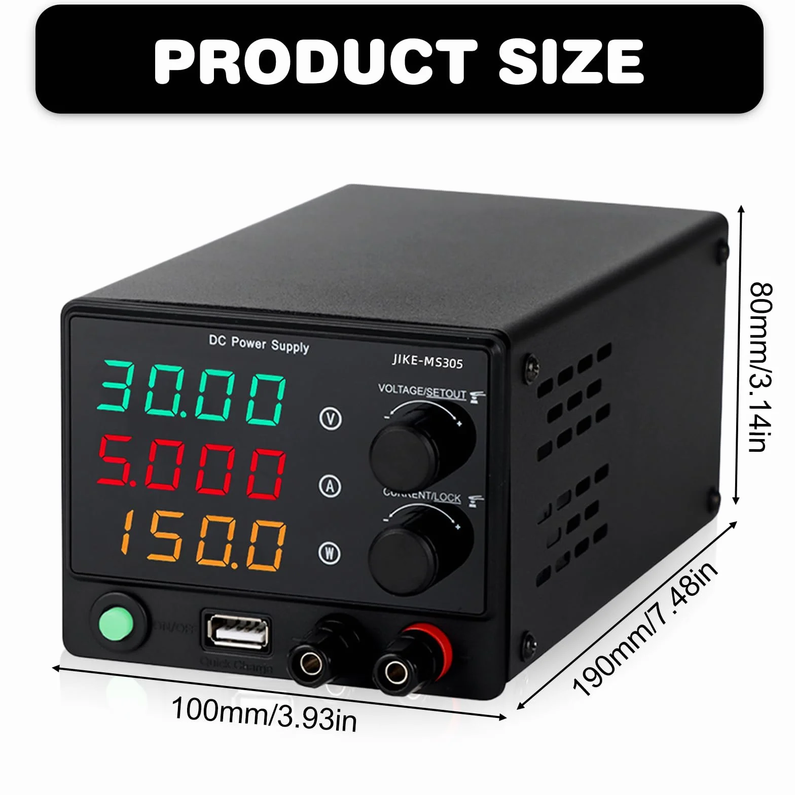 Zasilacz laboratoryjny 30V 5A 150W regulowany DC 0-30V 0-5A 4-cyfrowy wyświetlacz LED USB