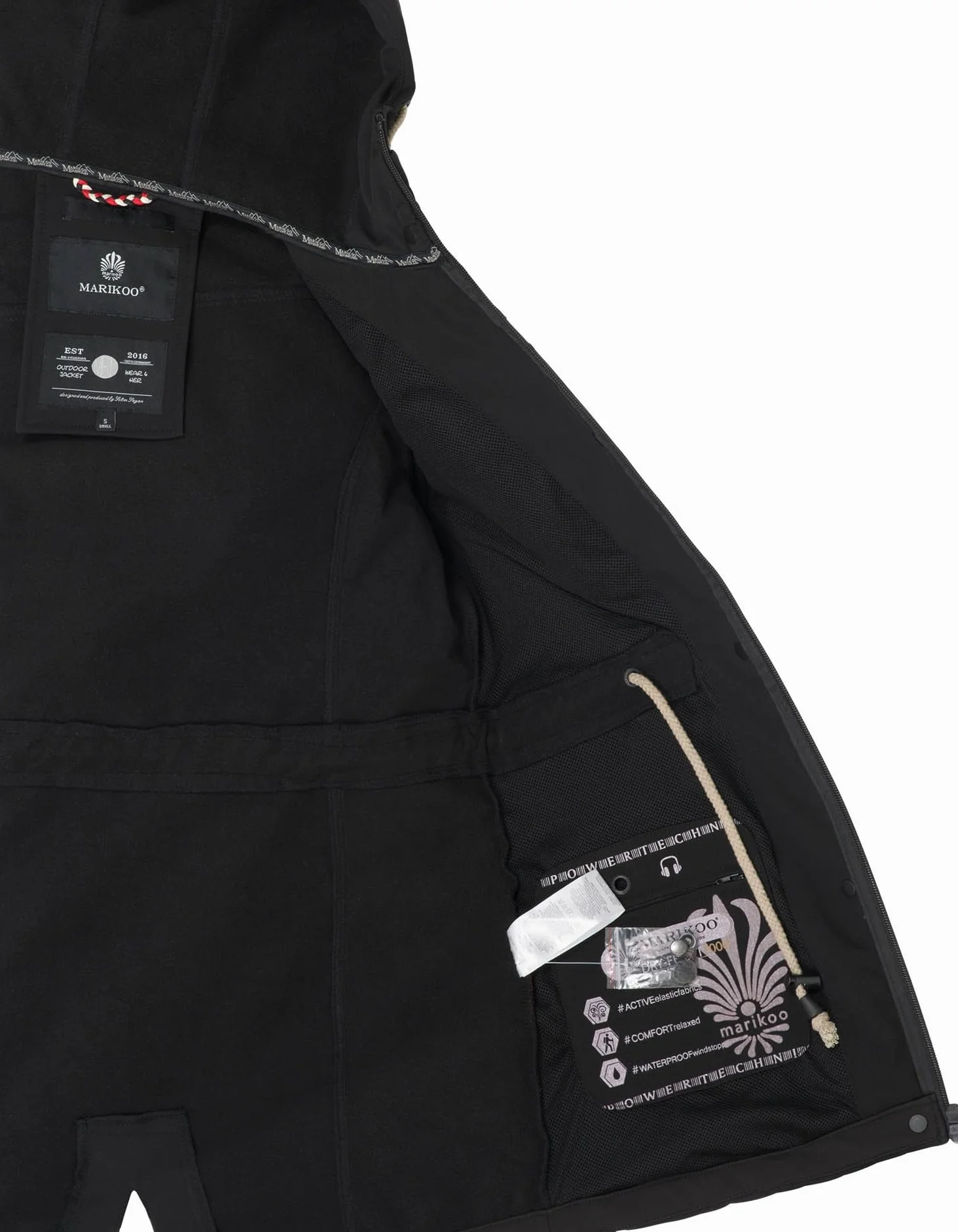 MARIKOO damska kurtka zimowa Softshell B614 wodoodporny