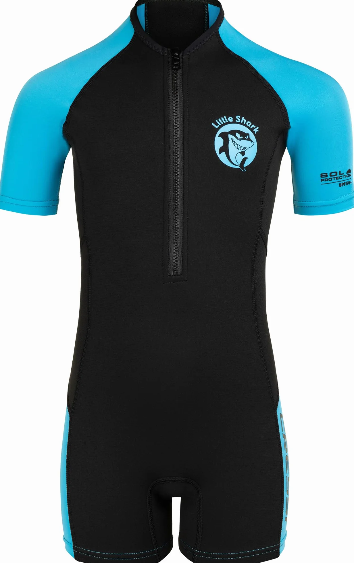 Cressi Unisex-Youth Little Shark Shorty Wetsuit Pianka Z Neoprenu Dla Dzieci,Czarny/Niebieski,8 Lat,Dg003505