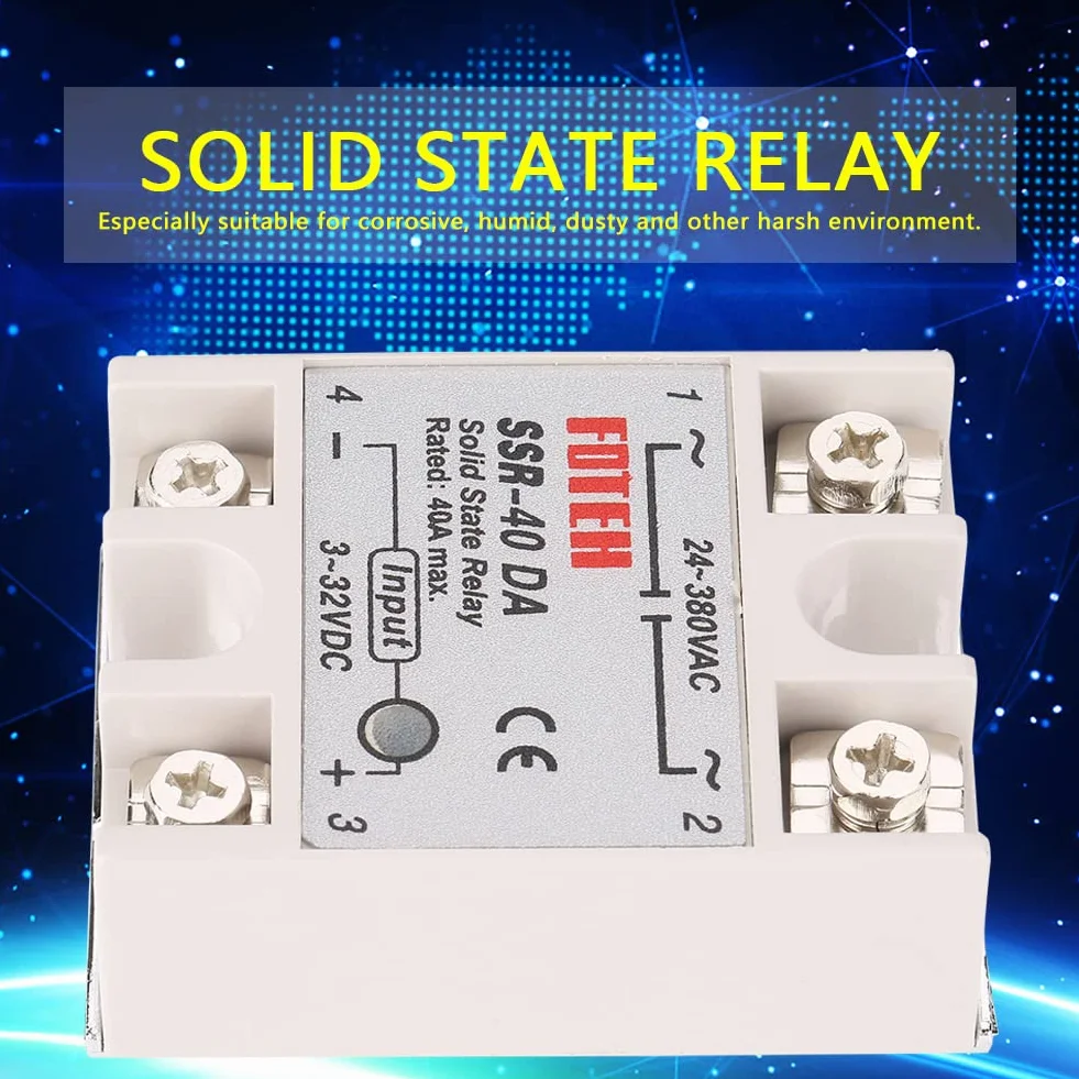Akozon AUTO jednofazowy moduł przekaźnika statycznego DC-AC SSR-40DA 25A + przekaźnik półprzewodnikowy 5V 220V