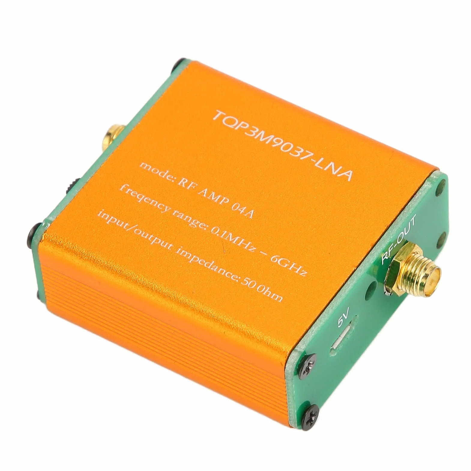 Niski poziom szumów 0,1 MHz 6 GHz, wzmacniacz LNA 20 dB z wysokim wzmocnieniem do krótkofalowych radia FM HF, moduł przedwzmacniacza mocy, gniazdo SMA (dostarczany bez baterii)