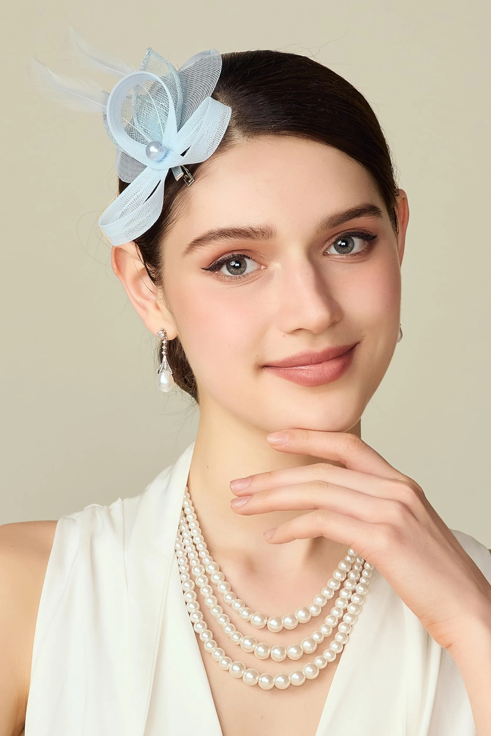 BABEYOND Fascynatory z piórami dla kobiet - elegancka i stylowa spinka do włosów ślubna ozdoba do włosów