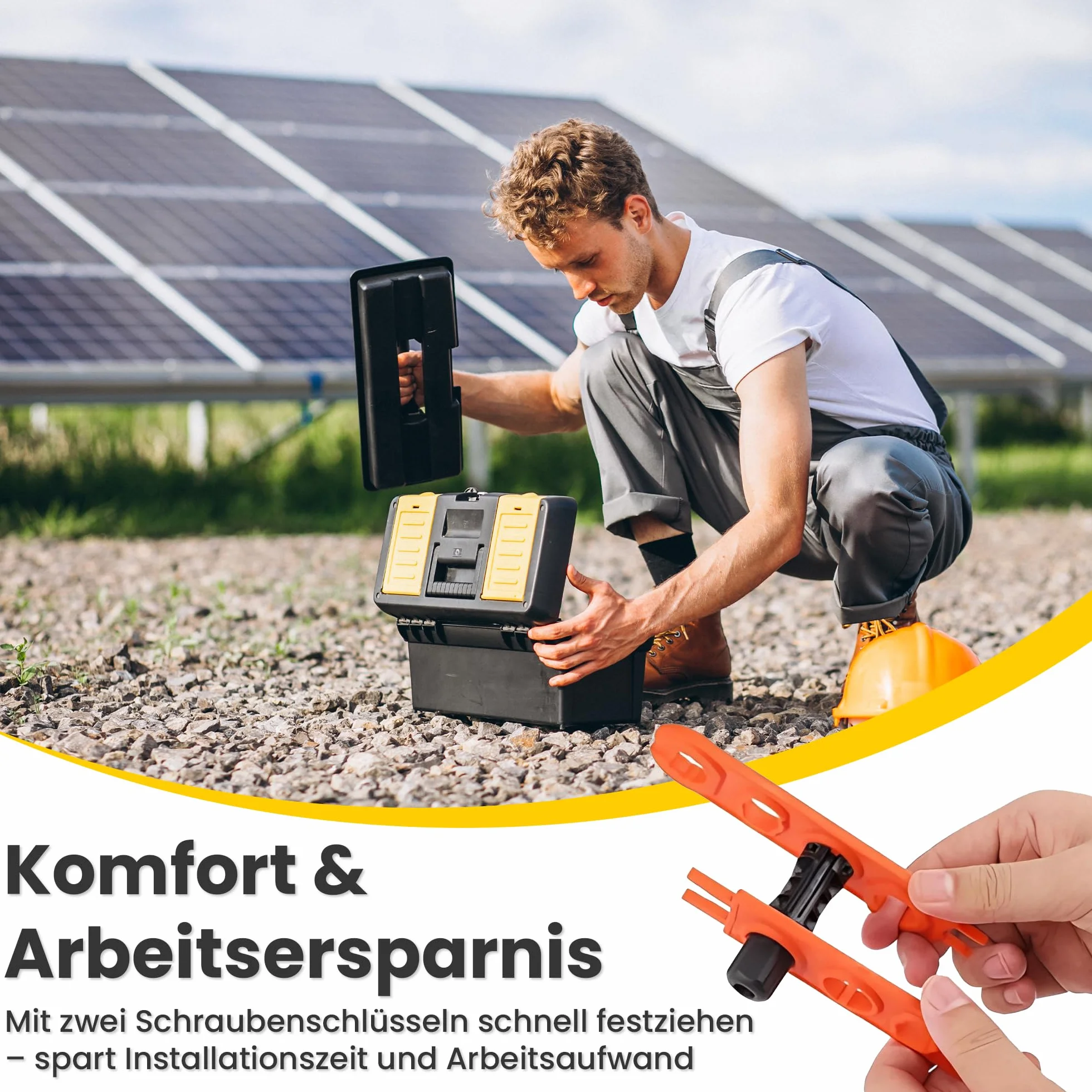 Offgridtec Uniwersalny Zestaw Kluczy Instalacyjnych Do Złączy MC-4, 2-Częściowy Zestaw Narzędzi Instalacyjnych, Kompatybilny Ze Złączami MC-4 1000 V/1500 V, Idealny Do Odciążania Kabli